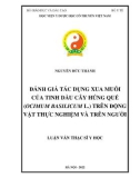 Luận văn Thạc sĩ Y học: Đánh giá tác dụng xua muỗi của tinh dầu cây Húng quế Ocimum basilicum L. trên động vật thực nghiệm và trên người