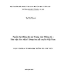 Luận văn Thạc sĩ Khoa học Thông tin Thư viện: Nguồn lực thông tin tại Trung tâm Thông tin - Thư viện Học viện Y Dược học cổ truyền Việt Nam