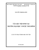 Luận văn Thạc sĩ Khoa học Thư viện: Tài liệu nội sinh tại trường Đại học Y dược Thái Bình