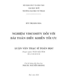 Luận văn Thạc sĩ Toán học: Nghiệm viscosity đối với bài toán điều khiển tối ưu