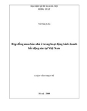 Luận văn Thạc sĩ Luật học: Hợp đồng mua bán nhà ở trong hoạt động kinh doanh bất động sản tại Việt Nam