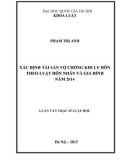 Luận văn Thạc sĩ Luật học: Xác định tài sản vợ chồng khi ly hôn theo luật Hôn nhân và gia đình 2014