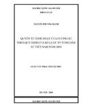 Luận văn Thạc sĩ Luật học: Quyền tự định đoạt của đương sự theo quy định của Bộ luật tố tụng dân sự Việt Nam năm 2004