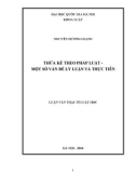 Luận văn Thạc sĩ Luật học: Thừa kế theo pháp luật - một số vấn đề lý luận và thực tiễn