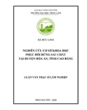 Luận văn Thạc sĩ Lâm nghiệp: Nghiên cứu cơ sở khoa học phục hồi rừng sau cháy tại huyện Hòa An, tỉnh Cao Bằng