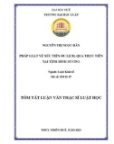 Tóm tắt Luận văn Thạc sĩ Luật kinh tế: Pháp luật về xúc tiến du lịch qua thực tiễn tại tỉnh Bình Dương