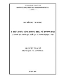 Luận văn Thạc sĩ Văn học Việt Nam: Ý thức phái tính trong thơ nữ đương đại (Khảo sát qua hai tác giả Tuyết Nga và Phạm Thị Ngọc Liên)