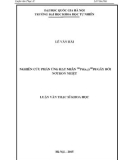 Luận văn Thạc sĩ Khoa học: Nghiên cứu phản ứng hạt nhân 108Pd(n,γ)109Pd gây bởi notron nhiệt
