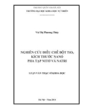 Luận văn Thạc sĩ Khoa học: Nghiên cứu điều chế bột TiO2 kích thước nano pha tạp nitơ và natri