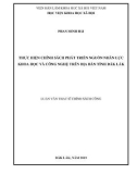 Luận văn Thạc sĩ Chính sách công: Thực hiện chính sách phát triển Nguồn nhân lực Khoa học và Công nghệ trên địa bàn tỉnh Đắk Lắk