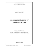 Luận văn Thạc sĩ Ngôn ngữ và Văn hóa Việt Nam: Sự chi phối của động từ trong tiếng Việt