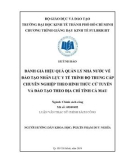 Luận văn Thạc sĩ Chính sách công: Đánh giá hiệu quả quản lý nhà nước về đào tạo nhân lực y tế trình độ trung cấp chuyên nghiệp theo hình thức cử tuyển và đào tạo theo địa chỉ tỉnh Cà Mau