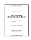 Luận văn Thạc sĩ Kinh tế: Quản lý tài chính theo cơ chế tự chủ tại Bệnh viện Y học Cổ Truyền tỉnh Bến Tre