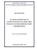 Luận văn Thạc sĩ Sinh học: Xây dựng cơ sở dữ liệu về nguồn tài nguyên cây thuốc trên vùng đất cát Thành phố Phan Thiết, tỉnh Bình Thuận