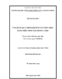 Luận văn Thạc sĩ Khoa học máy tính: Ứng dụng quá trình khuếch tán thực hiện giảm nhiễu đốm ảnh trong y học