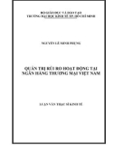 Luận văn Thạc sĩ Kinh tế: Quản trị rủi ro hoạt động tại ngân hàng thương mại Việt Nam