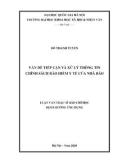 Luận văn thạc sĩ Báo chí học: Việc tiếp cận thông tin chính sách bảo hiểm y tế của nhà báo Việt Nam hiện nay