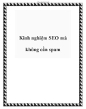 Kinh nghiệm SEO mà không cần spam