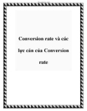 Conversion rate và các lực cản của Conversion rate