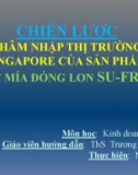 Tiểu luận nhóm: Chiến lược thâm nhập thị trường Singapore của sản phẩm nước mía đóng lon su-fresh