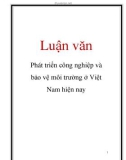 Luận văn: Phát triển công nghiệp và bảo vệ môi trường ở Việt Nam hiện nay