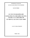 Luận văn Thạc sĩ Kinh tế: Các yếu tố ảnh hưởng đến sự hài lòng của cộng đồng ngư dân, tổ chức và các cá nhân đối với các dịch vụ tại cảng cá Quy Nhơn