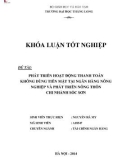 Khóa luận tốt nghiệp: Phát triển hoạt động thanh toán không dùng tiền mặt tại Ngân hàng nông nghiệp và Phát triển nông thôn Chi nhánh Sóc Sơn