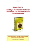 Derek Gehl's Six Steps You Need to Follow to Guarantee The Success of Your Online