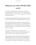 Quảng cáo trực tuyến CPM dần chiếm ưu thế