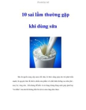 10 sai lầm thường gặp khi dùng sữa