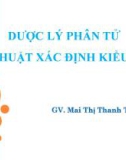 Bài giảng Dược lý 3: Dược lý phân tử và kỹ thuật xác định kiểu gen - Mai Thị Thanh Thường