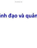 Bài giảng Quản lý y tế - Chương 3: Lãnh đạo và quản lý