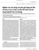 Nghiên cứu tác dụng của phụ gia dạng sợi đến chỉ tiêu cơ lý cơ bản và đàn hồi nhớt của bê tông Asphalt làm áo đường