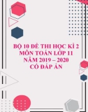 Bộ 10 đề thi học kì 2 môn Toán lớp 11 năm 2019-2020 có đáp án