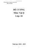 Đề cương ôn tập học kì 1 môn Vật lí 10 năm 2018-2019 - Trường THPT Yên Hòa