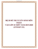 Bộ 20 đề thi tuyển sinh môn Toán vào lớp 10 THPT năm 2019-2020 có đáp án