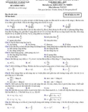 Đề thi KSCL môn Vật lý lớp 12 năm 2022-2023 - Sở GD&ĐT Hà Nội