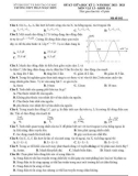 Đề thi giữa học kì 2 môn Vật lý lớp 12 năm 2022-2023 - Trường THPT Phan Ngọc Hiển, Cà Mau (Mã đề 102)