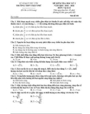Đề thi học kì 1 môn Vật lí lớp 12 năm 2021-2022 có đáp án - Trường THPT Trần Phú, Phú Yên