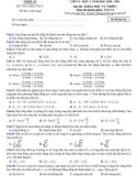 Đề khảo sát chất lượng môn Vật lí năm 2020-2021 - Sở GD&ĐT Nghệ An - Mã đề 216