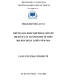 Luận văn Thạc sĩ Kinh tế: Những giải pháp góp phần chuyển dịch cơ cấu ngành kinh tế trên địa bàn Quận 12 đến năm 2010