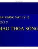 Bài giảng Vật lý 12 - Bài 8: Tìm hiểu giao thoa sóng