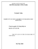 Tóm tắt Luận án Tiến sĩ Điện tử viễn thông: Nghiên cứu cấu trúc cảm biến vi cơ cho dòng chảy kênh lỏng