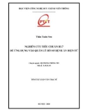 Tóm tắt Luận văn Thạc sĩ Kỹ Thuật: Nghiên cứu tiêu chuẩn HL7 để ứng dụng vào quản lý hồ sơ bệnh án điện tử