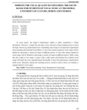 Nâng cao chất lượng giọng hát thông qua mở rộng âm vực cho sinh viên ngành Thanh nhạc tại trường Đại học Văn hóa, Thể thao và Du lịch Thanh Hóa