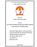 Khoá luận tốt nghiệp: Xây dựng kế hoạch truyền thông cho công ty cổ phần MISA