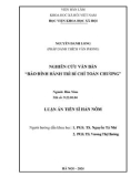 Luận án Tiến sĩ Hán Nôm: Nghiên cứu văn bản Bảo đỉnh hành trì bí chỉ toàn chương