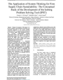 The application of system thinking for firm supply chain sustainability: The conceptual study of the development of the Iceberg Problem Solving Tool (IPST)