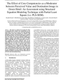 The effect of core competencies as a moderator between perceived value and destination image in green hotel: An assessment using structural equation modeling technique with partial least square (i.e. PLS-SEM)