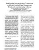 Relationship between market competition and green supply chain management practices in manufacturing industry